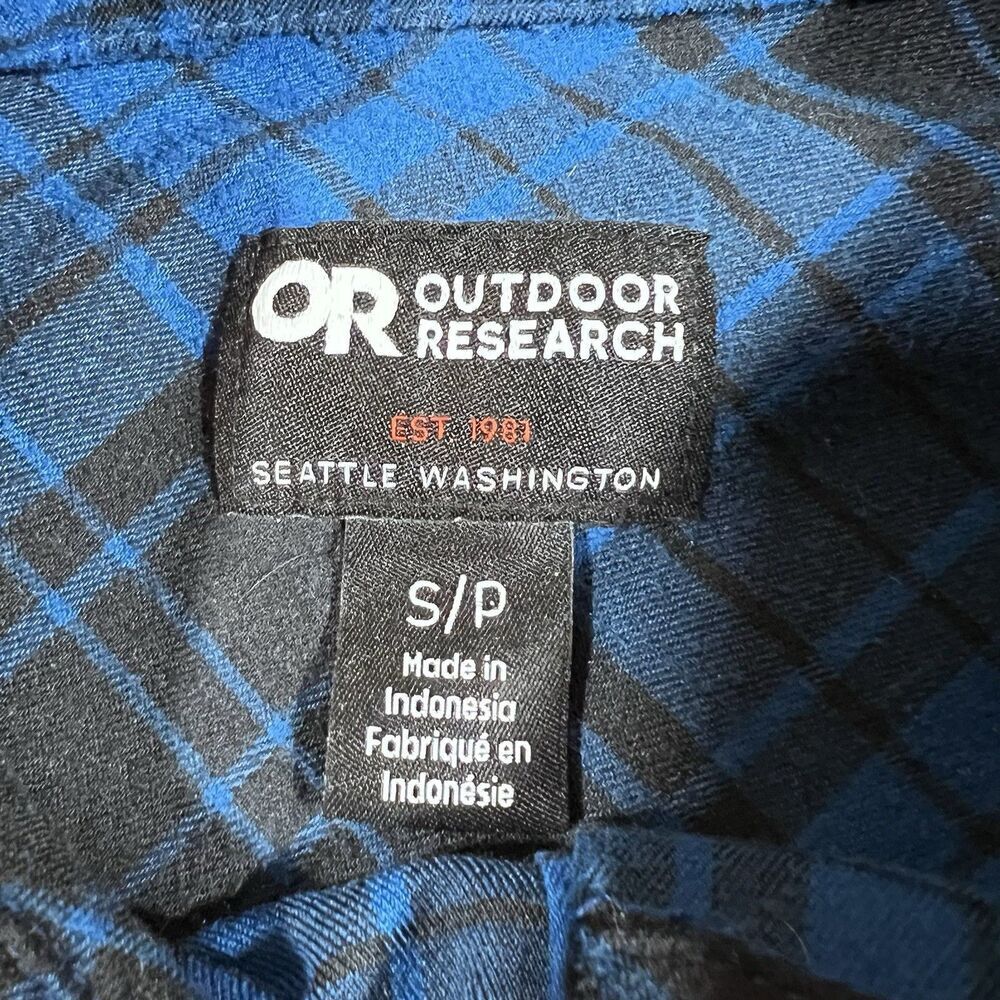 Outdoor Research Kulshan Flannel Blue/Black Tartan Plaid Women's Small - Picture 7 of 14